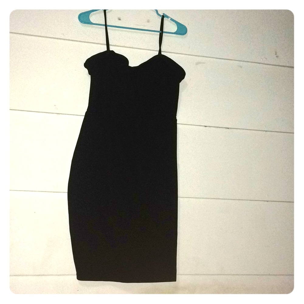 Charlotte Russe NWT Black Bodycon XL Deep V Dress